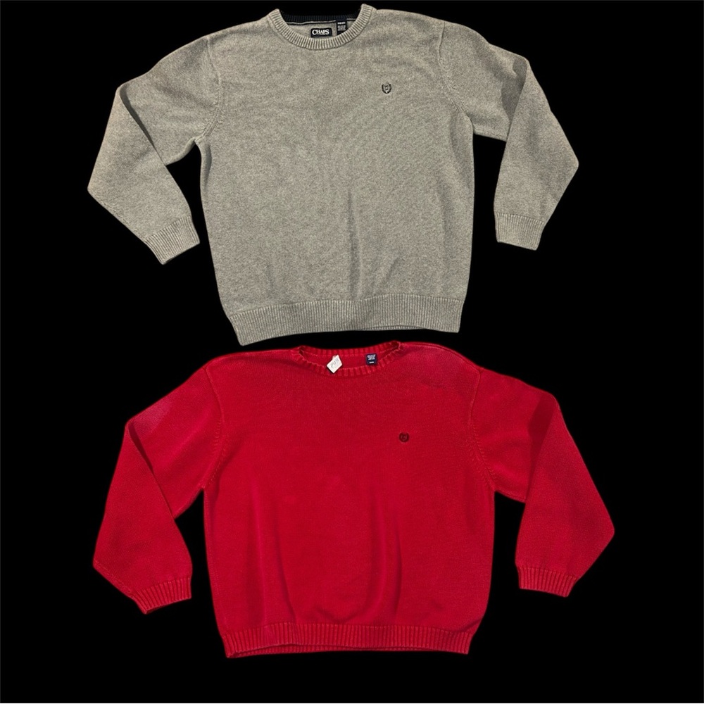 Set if Two (2) Big & Tall Chaps Sweaters - 4XB & 3XB - 100% Cotton